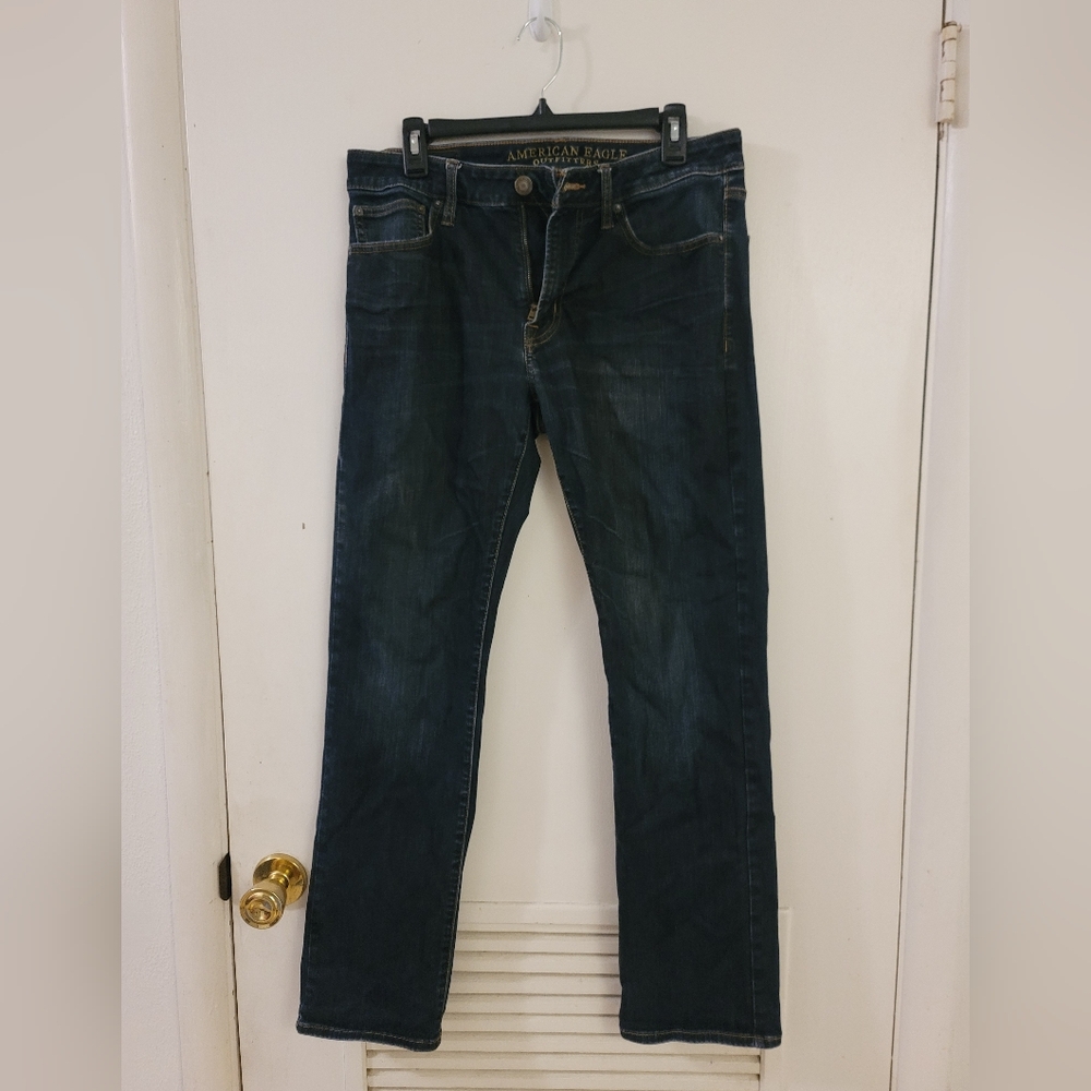 American Eagle Outfitters Men's Deep Indigo Original Straight Jeans